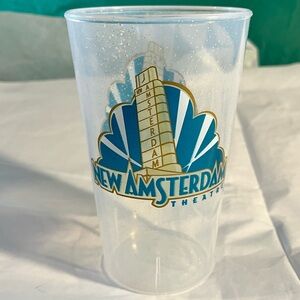 New Amsterdam Theatre Collectible Plastic Souvenir Cup BPA Free Glitter Clear